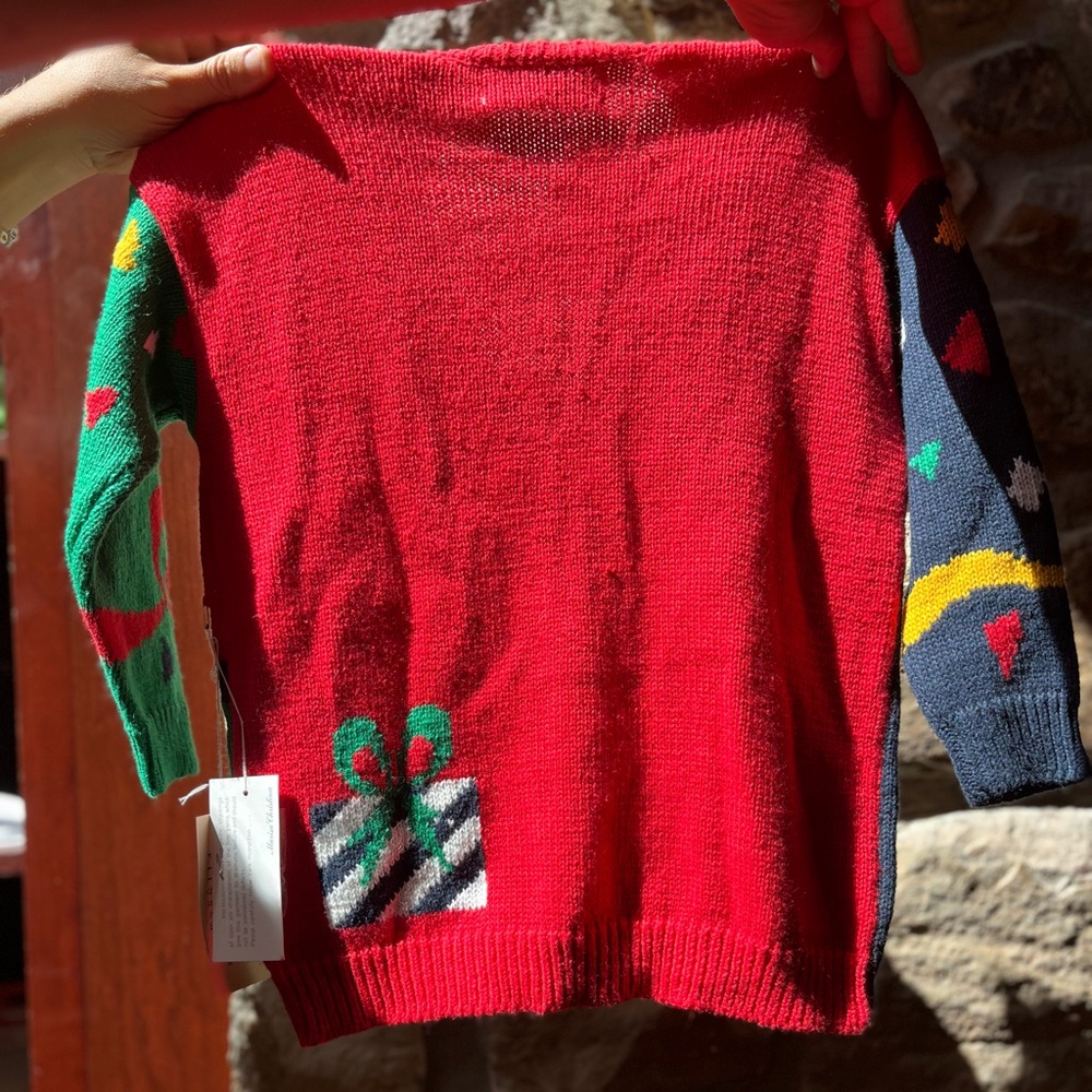 Marisa Christina Kids Sweater Hand Knit Cardigan Happy Birthday sz large - Picture 3 of 10